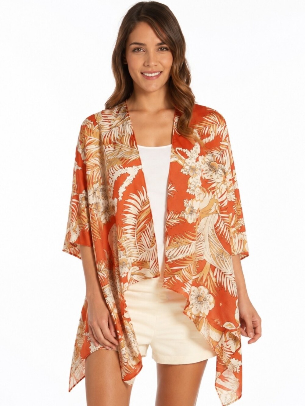 Simply Noelle Tropical Floral Kimono Wrap Cover Up – One Size – NWT